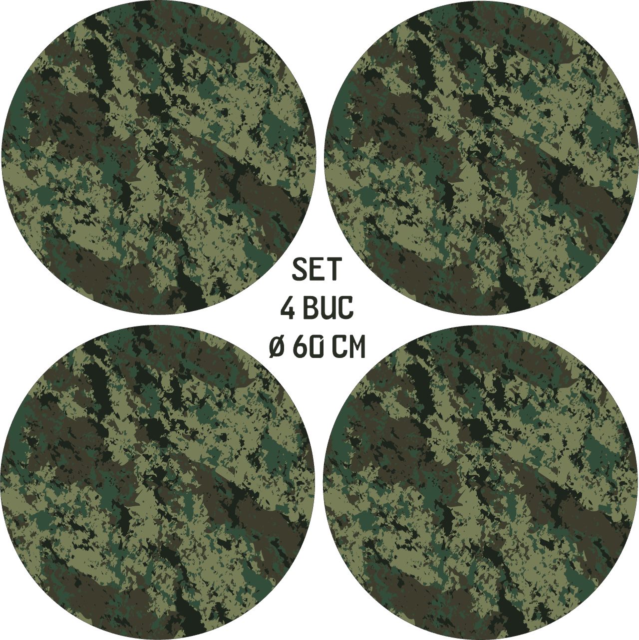 Set 4 Folii Imprimate Outdoor cu EcoSolvent, autoadezive, pentru decorarea jantelor auto, dimetru 60 cm, model FJT-07