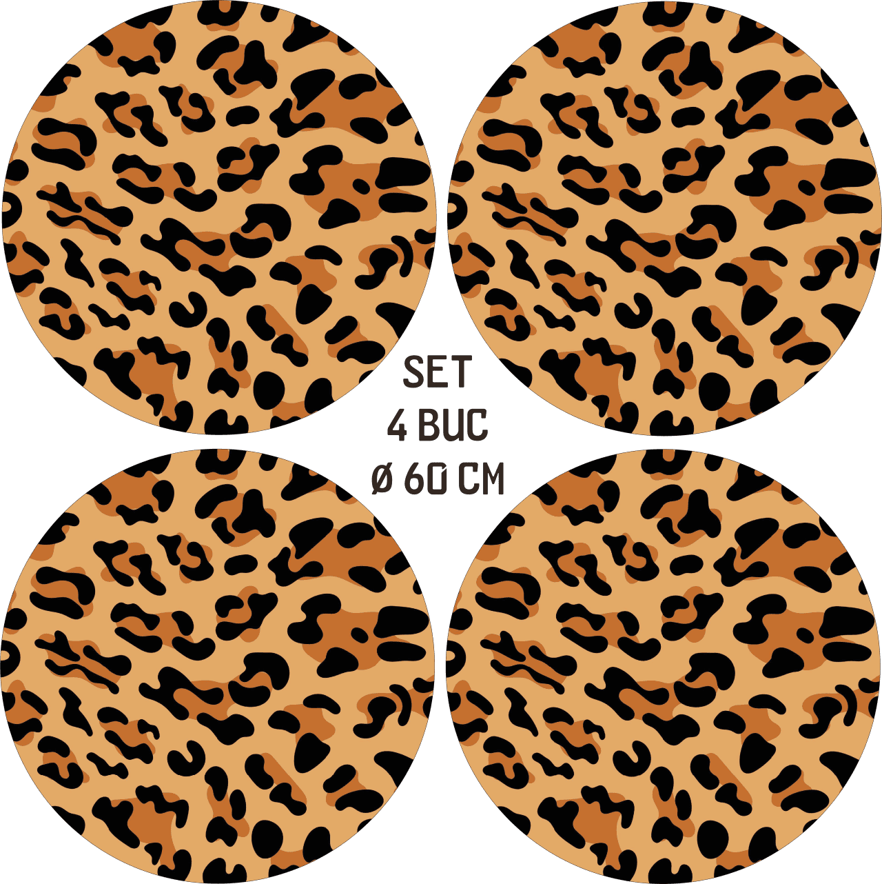 Set 4 Folii Imprimate Outdoor cu EcoSolvent, autoadezive, pentru decorarea jantelor auto, dimetru 60 cm, model FJT-12