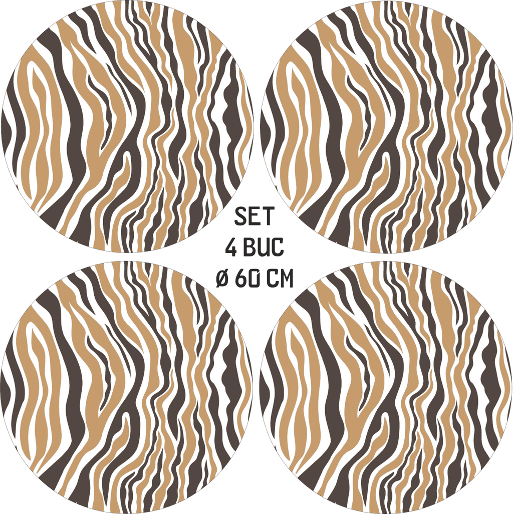 Set 4 Folii Imprimate Outdoor cu EcoSolvent, autoadezive, pentru decorarea jantelor auto, dimetru 60 cm, model FJT-14