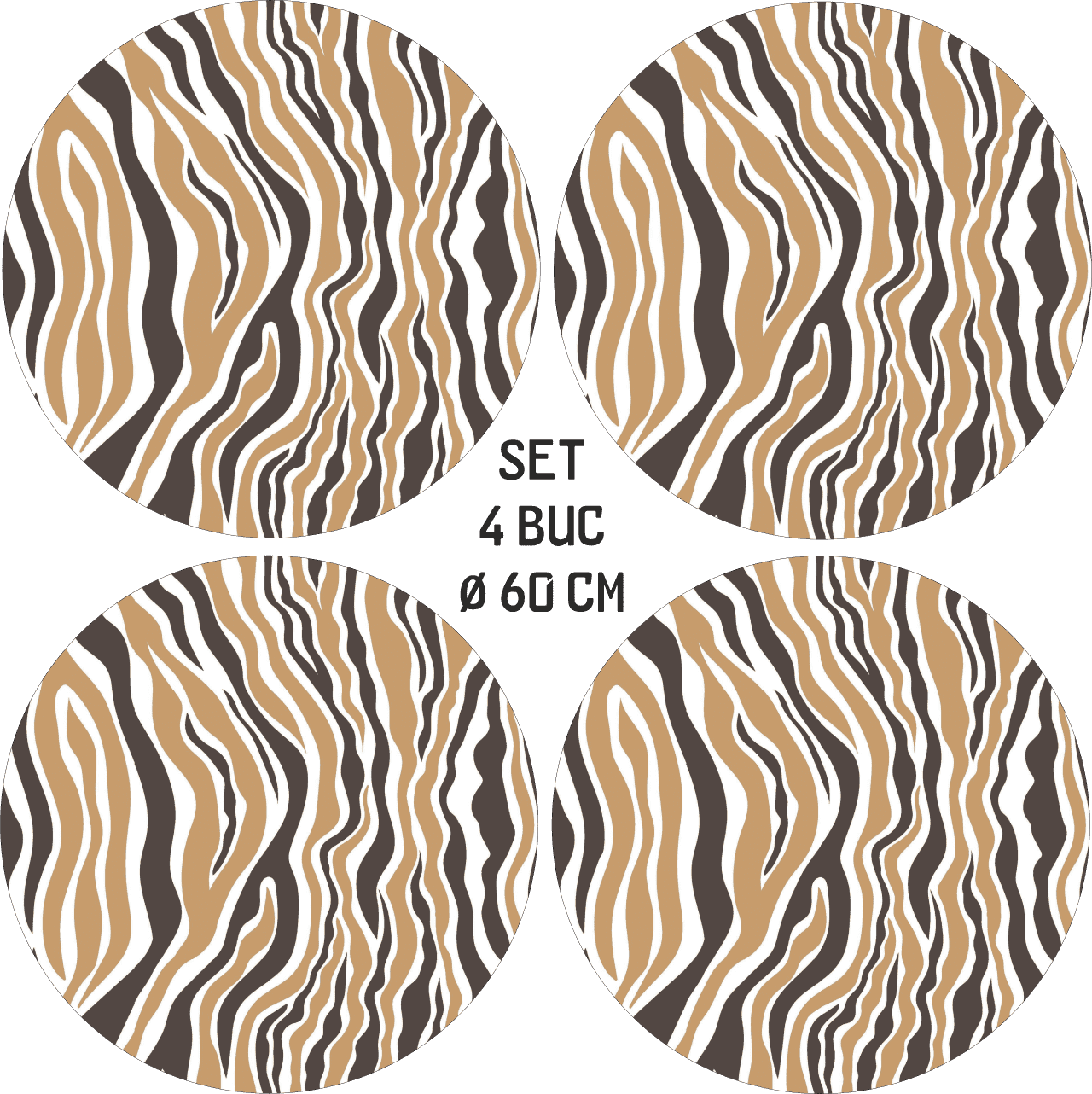 Set 4 Folii Imprimate Outdoor cu EcoSolvent, autoadezive, pentru decorarea jantelor auto, dimetru 60 cm, model FJT-14