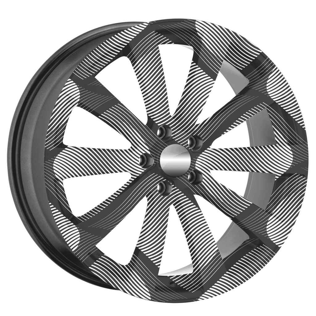 Set 4 Folii Imprimate Outdoor cu EcoSolvent, autoadezive, pentru decorarea jantelor auto, dimetru 60 cm, model FJT-22