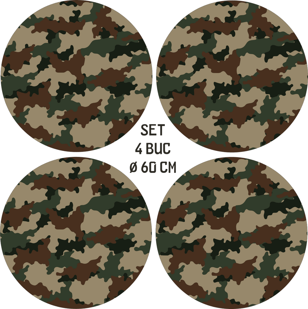 Set 4 Folii Imprimate Outdoor cu EcoSolvent, autoadezive, pentru decorarea jantelor auto, dimetru 60 cm, model FJT-27