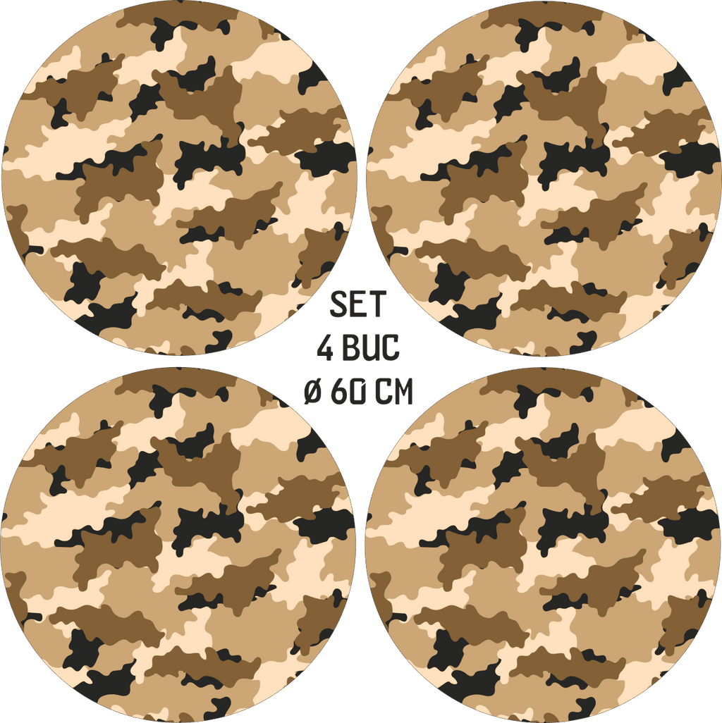 Set 4 Folii Imprimate Outdoor cu EcoSolvent, autoadezive, pentru decorarea jantelor auto, dimetru 60 cm, model FJT-28