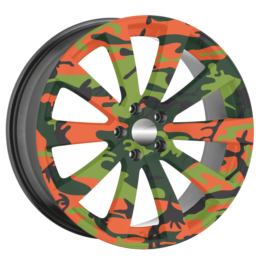 Set 4 Folii Imprimate Outdoor cu EcoSolvent, autoadezive, pentru decorarea jantelor auto, dimetru 60 cm, model FJT-29