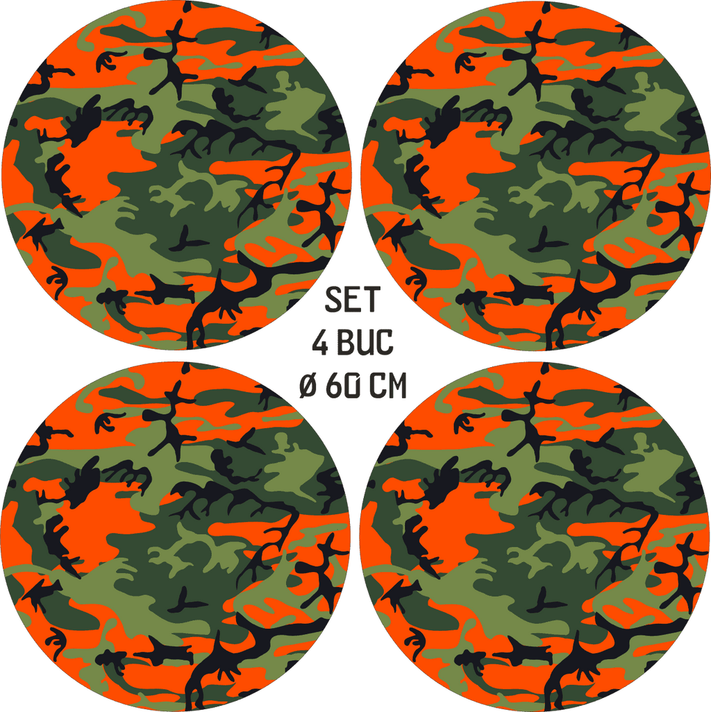 Set 4 Folii Imprimate Outdoor cu EcoSolvent, autoadezive, pentru decorarea jantelor auto, dimetru 60 cm, model FJT-29