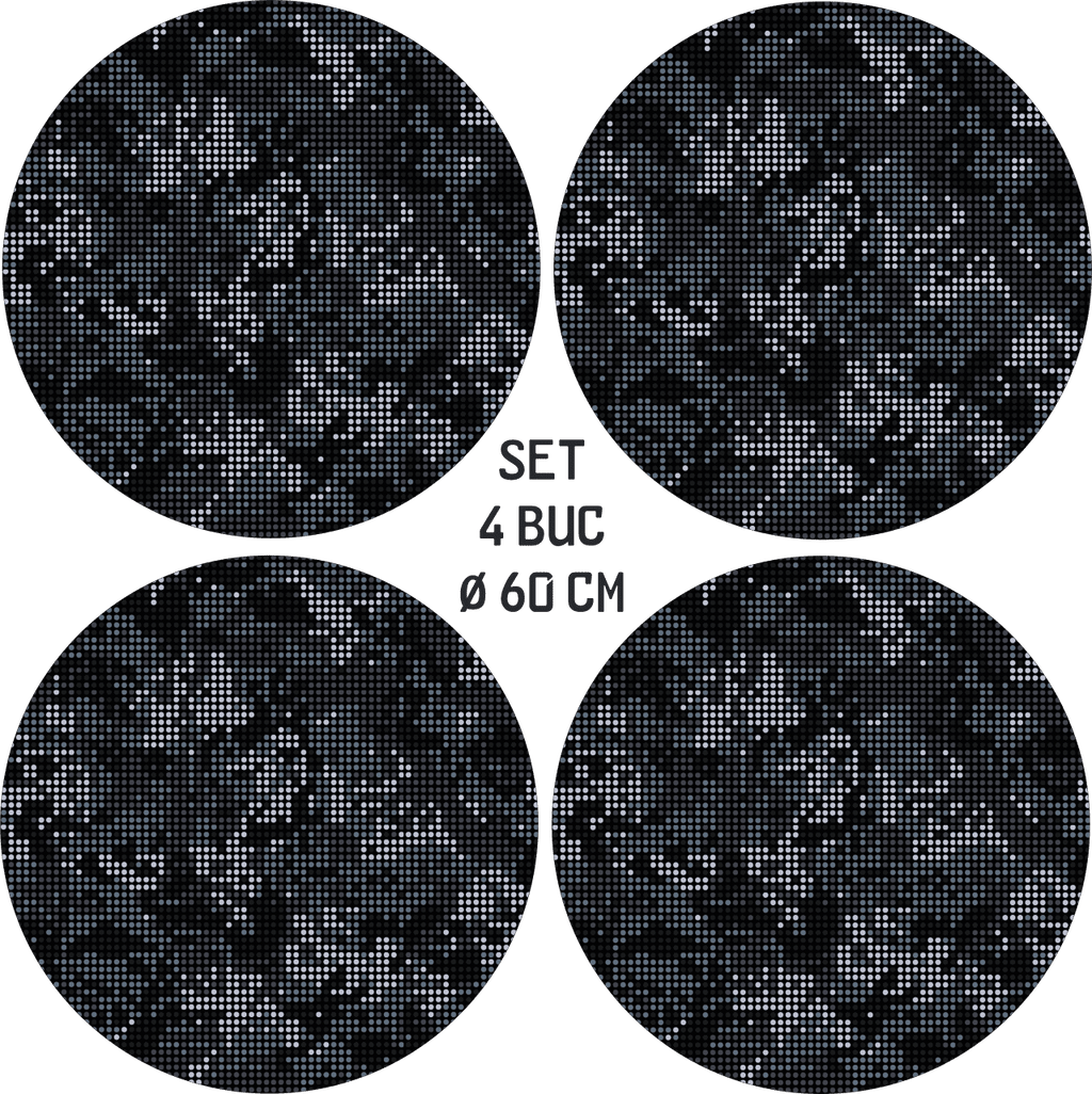 Set 4 Folii Imprimate Outdoor cu EcoSolvent, autoadezive, pentru decorarea jantelor auto, dimetru 60 cm, model FJT-31