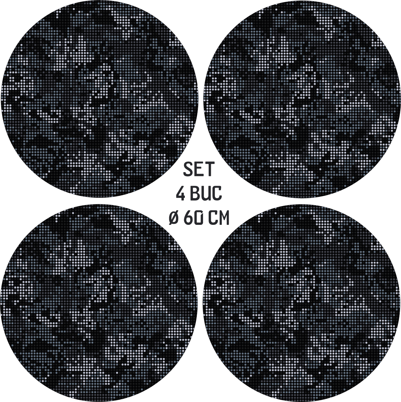 Set 4 Folii Imprimate Outdoor cu EcoSolvent, autoadezive, pentru decorarea jantelor auto, dimetru 60 cm, model FJT-31