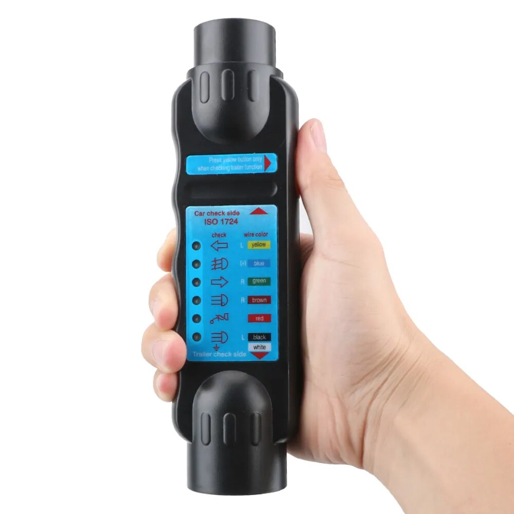 Tester Profesional pentru prize, fise si instalatii electrice remorca cu adaptoare 13/7 si 7/13