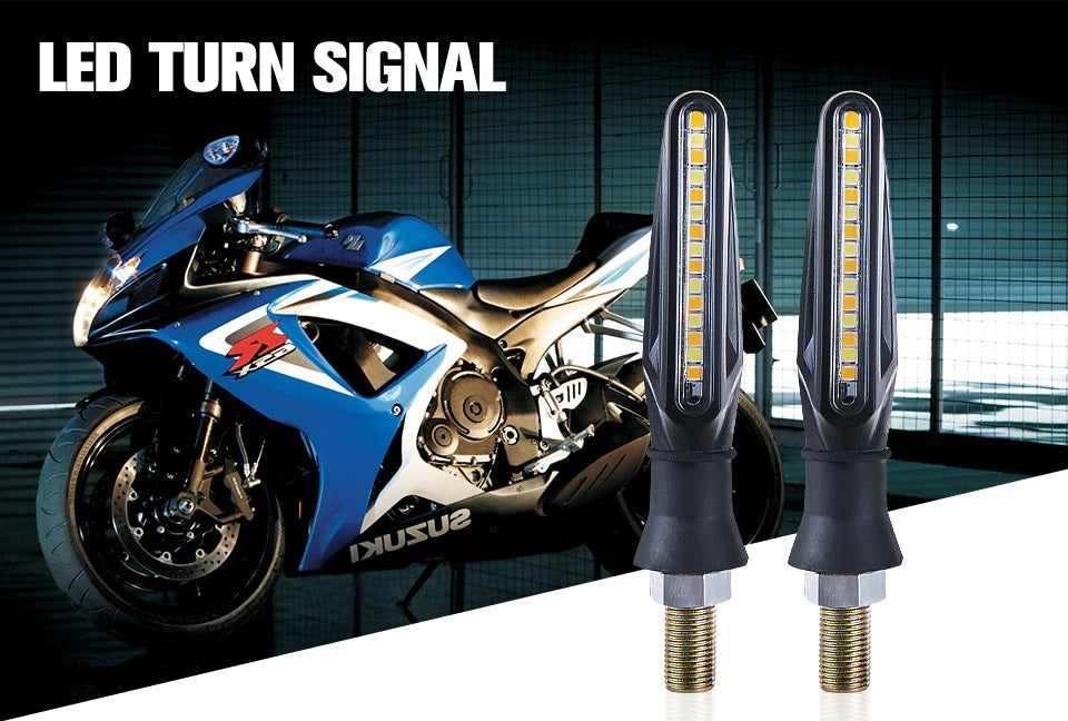 Set 2 lampi Semnalizare Moto SECVENTIALA, cu 2 functii, pozitie si semnalizare, 12V