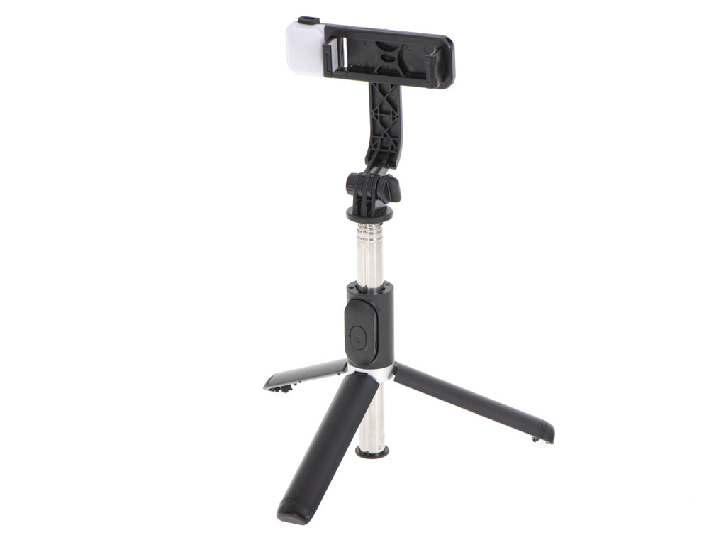 Set 3in1, Selfie Stick cu Lampa LED si Trepied, conectare Bluetooth, alimentare USB