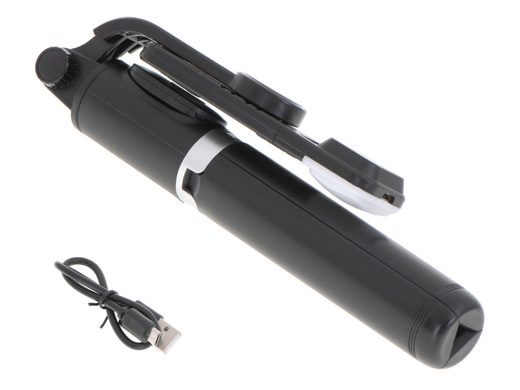 Set 3in1, Selfie Stick cu Lampa LED si Trepied, conectare Bluetooth, alimentare USB