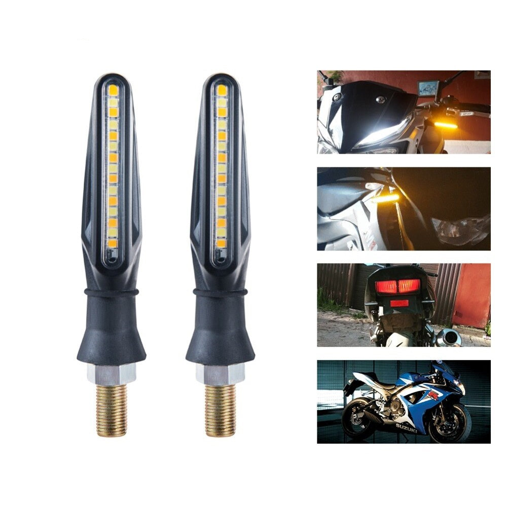 Set 2 lampi Semnalizare Moto SECVENTIALA, cu 2 functii, pozitie si semnalizare, 12V