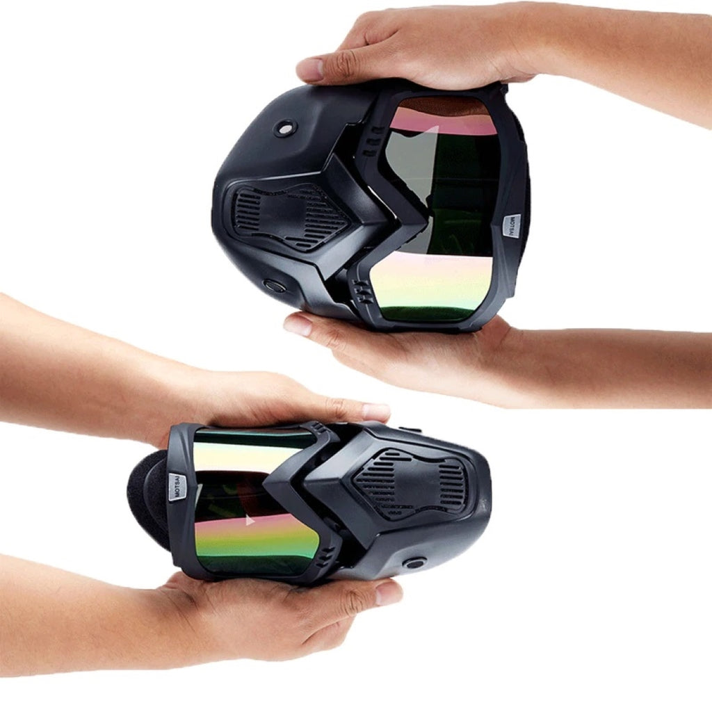 Masca de Protectie cu Ochelari Detasabili, cu destinatie Moto, ATV, SSV, QUAD