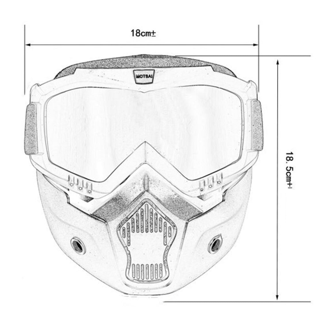 Masca de Protectie cu Ochelari Detasabili, cu destinatie Moto, ATV, SSV, QUAD