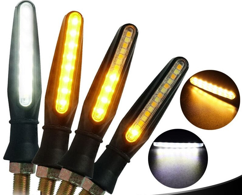 Set 2 lampi Semnalizare Moto SECVENTIALA, cu 2 functii, pozitie si semnalizare, 12V
