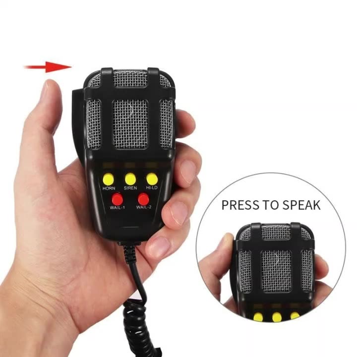 Sirena Profesionala cu 5 Tonuri si Microfon, putere 100W, alimentare 12V