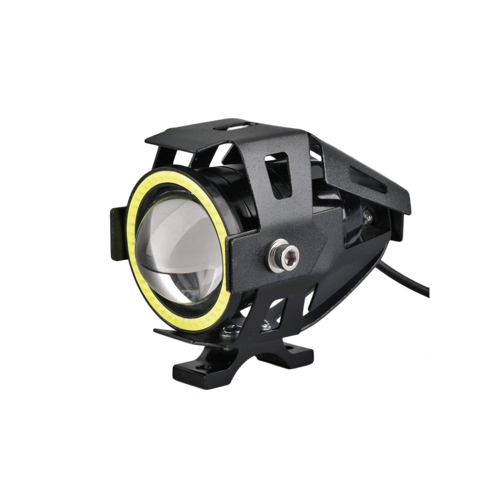 Proiector LED cu Lupa, Angel Eye ALB si Devil Eye RED, alimentare 12V, pentru Off-Road, ATV, SSV, UTV
