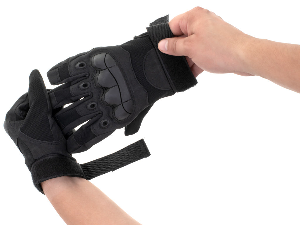 Manusi Tactice cu elemente de protectie, marime L, cu destinatie Moto, ATV, SSV, QUAD, culoare Neagra