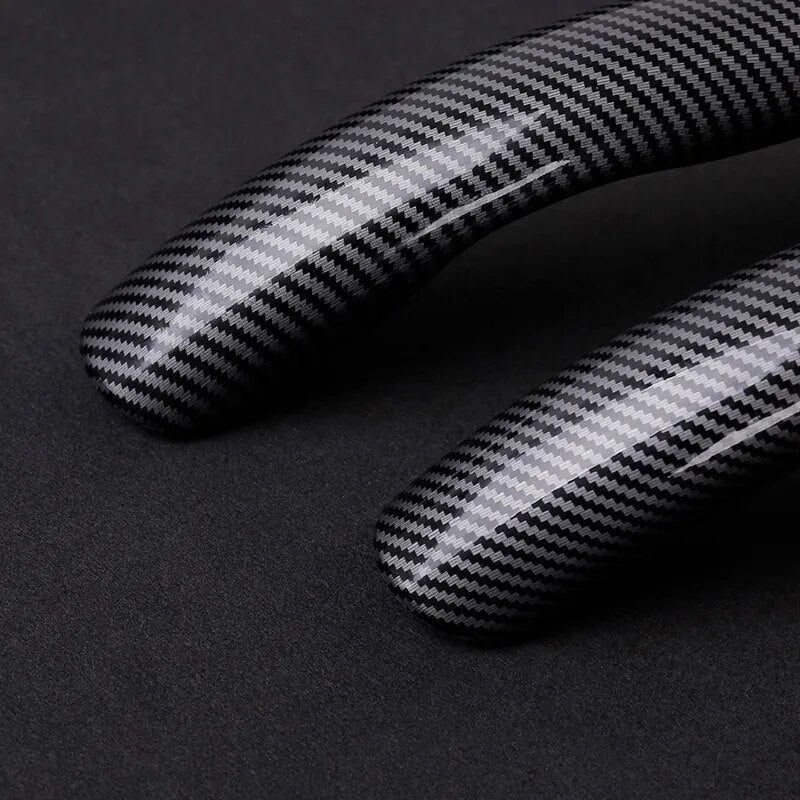 Set 2 ornamente volan finisaj CARBON NEGRU, dimensiune universala