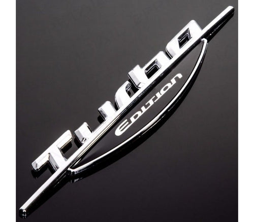 Emblema auto TURBO EDITION (reliefata 3D) - cu banda adeziva