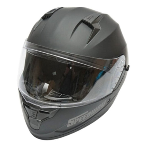 Casca moto integrala negru mat cu viziera transparenta si ochelari de soare, marimea L, model Arcane II