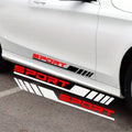 Set 2 stickere autoadezive Tuning in doua culori, model "Racing Stripes V3", dimensiune 58 cm, culoare Negru + Rosu