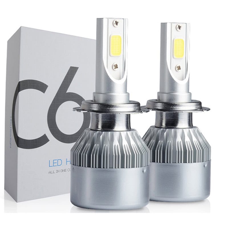 Set 2 becuri LED Auto, model C6, soclu H11, 6000K, 36W, 3500Lm, plug & play