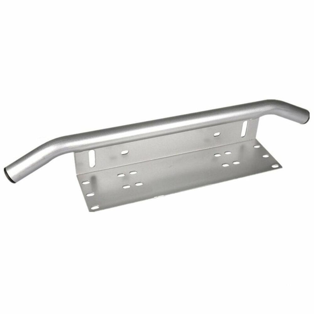 Bullbar din aluminiu cu suport numar si proiectoare pentru vehicule offroad, culoare Argintiu