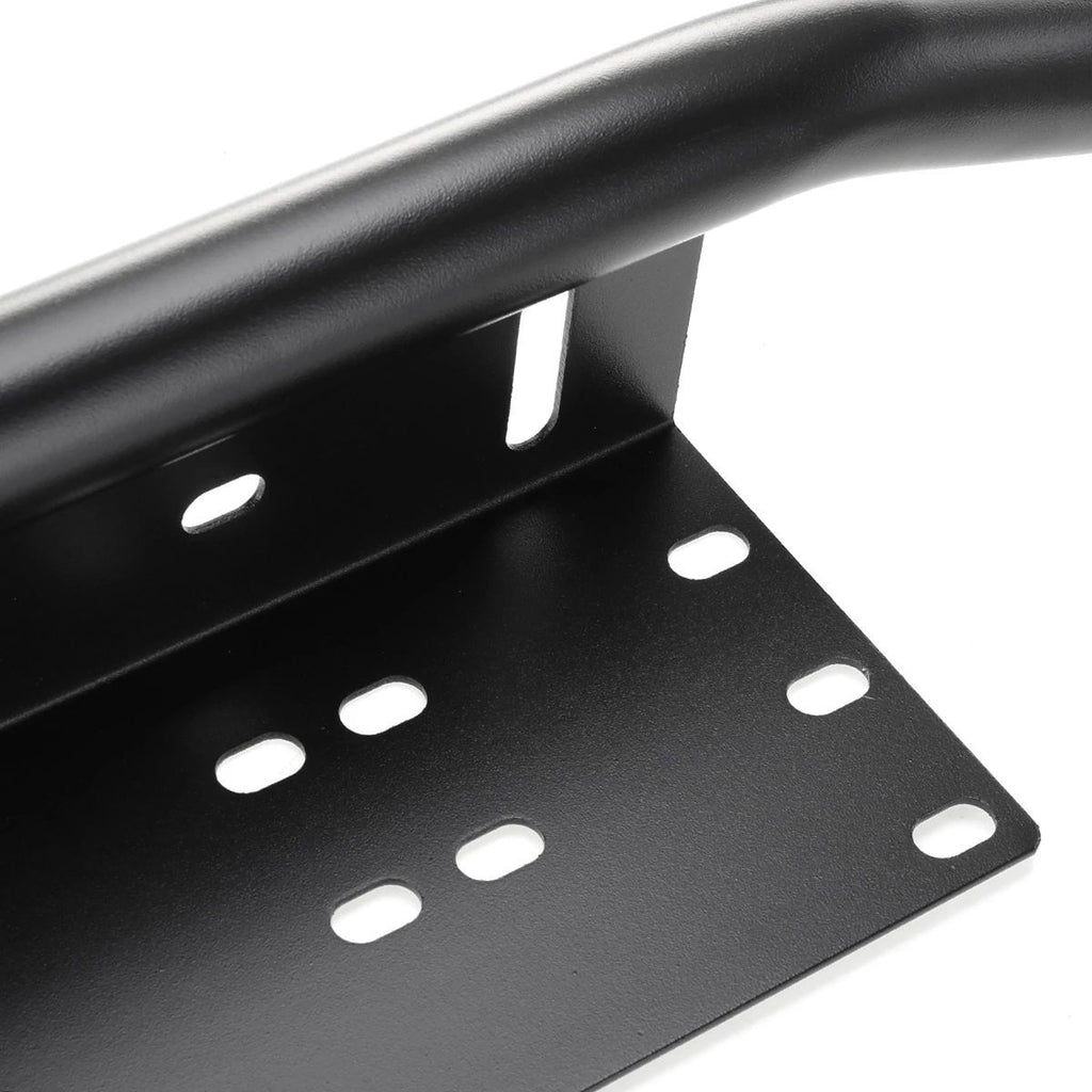 Bullbar aluminiu vopsit in camp electrostatic cu suport numar si proiectoare pentru vehicule offroad, culoare Neagra