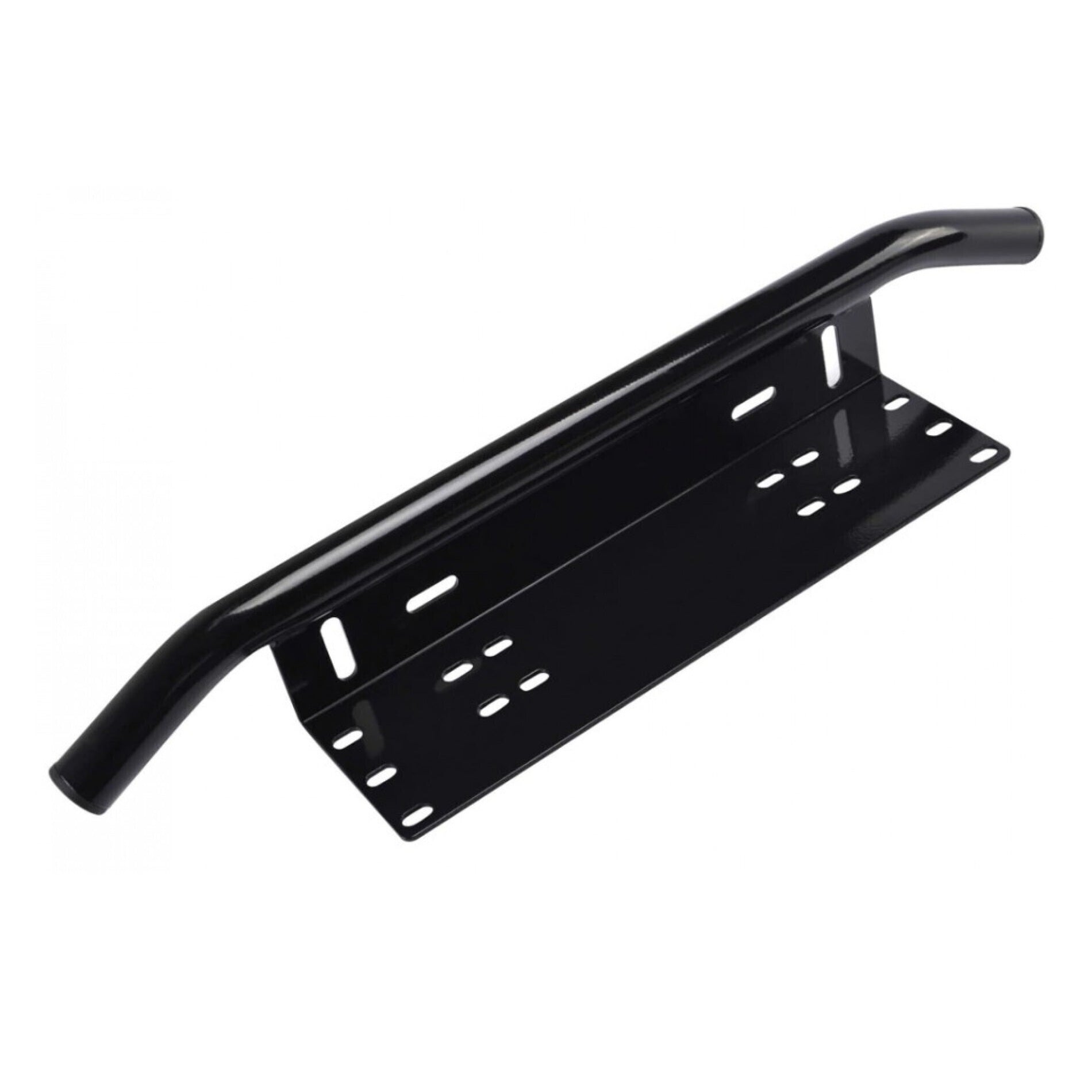 Bullbar aluminiu vopsit in camp electrostatic cu suport numar si proiectoare pentru vehicule offroad, culoare Neagra
