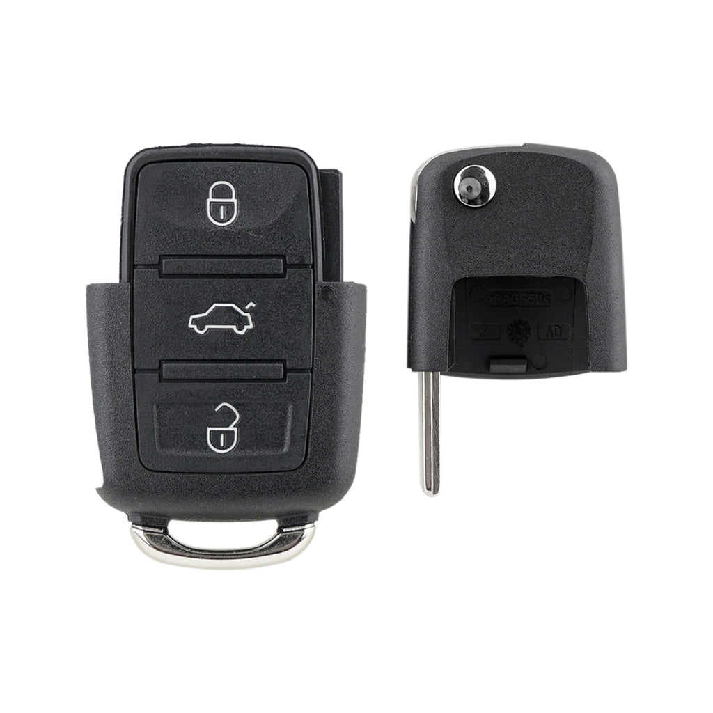 Carcasa Telecomanda Auto cu 3 butoane si lamela inclusa, compatibila Volkswagen, Skoda, Seat