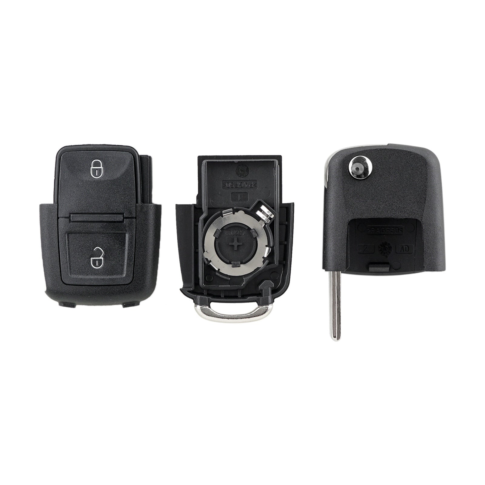 Carcasa Telecomanda Auto cu 2 butoane si lamela inclusa, compatibila Volkswagen, Skoda, Seat