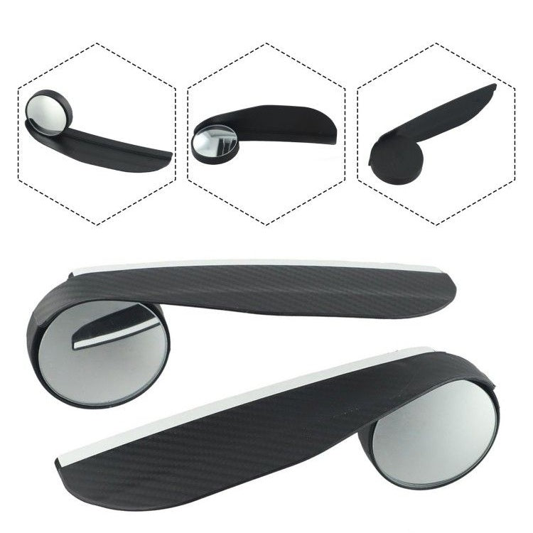 Set 2 buc. Oglinzi "Unghi Mort" cu protectie ploaie, finisaj Carbon, culoare Neagra