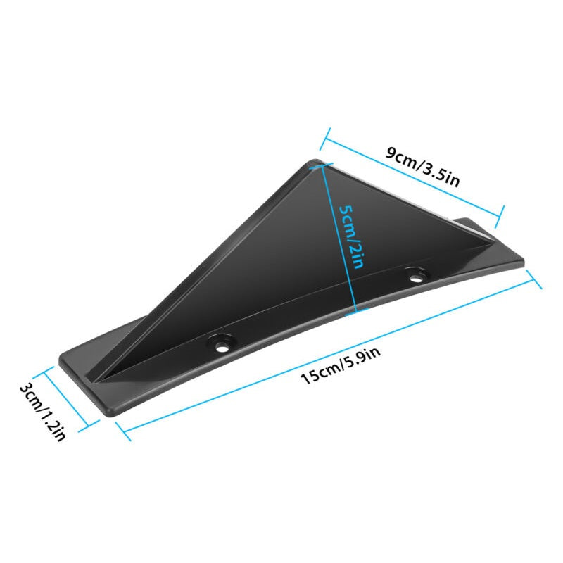Set 4 aripioare TUNING curbate pentru bara - deflector spate, culoare negru lucios, montaj cu surub sau banda dublu adeziva