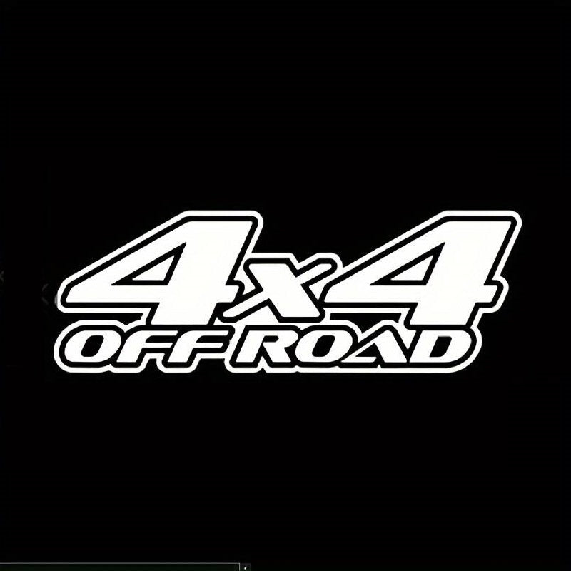 Sticker autoadeziv pentru vehicule Off Road, model "4x4 Off Road", dimensiune 29 x 11 cm, culoare Alba