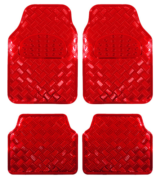 Covorase Auto Universale, model Diamond, culoare Crom Rosu