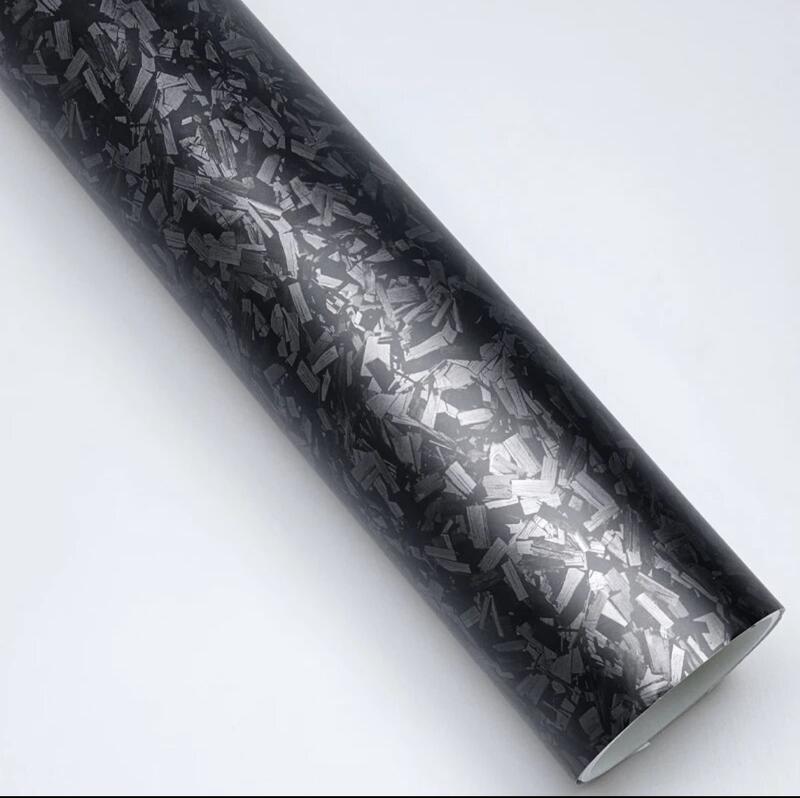 Folie auto decorativa Premium, Carbon Forjat MAT, autoadeziva, rezistenta UV, dimensiune 150 x 100cm, tehnologie bubblefree