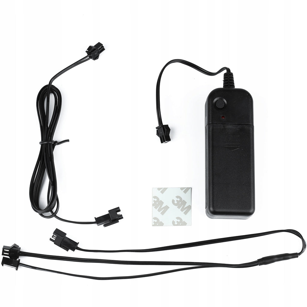 Set 2 benzi LED pentru iluminare casca moto, culoare alba, telecomanda cu fir, alimentare baterii