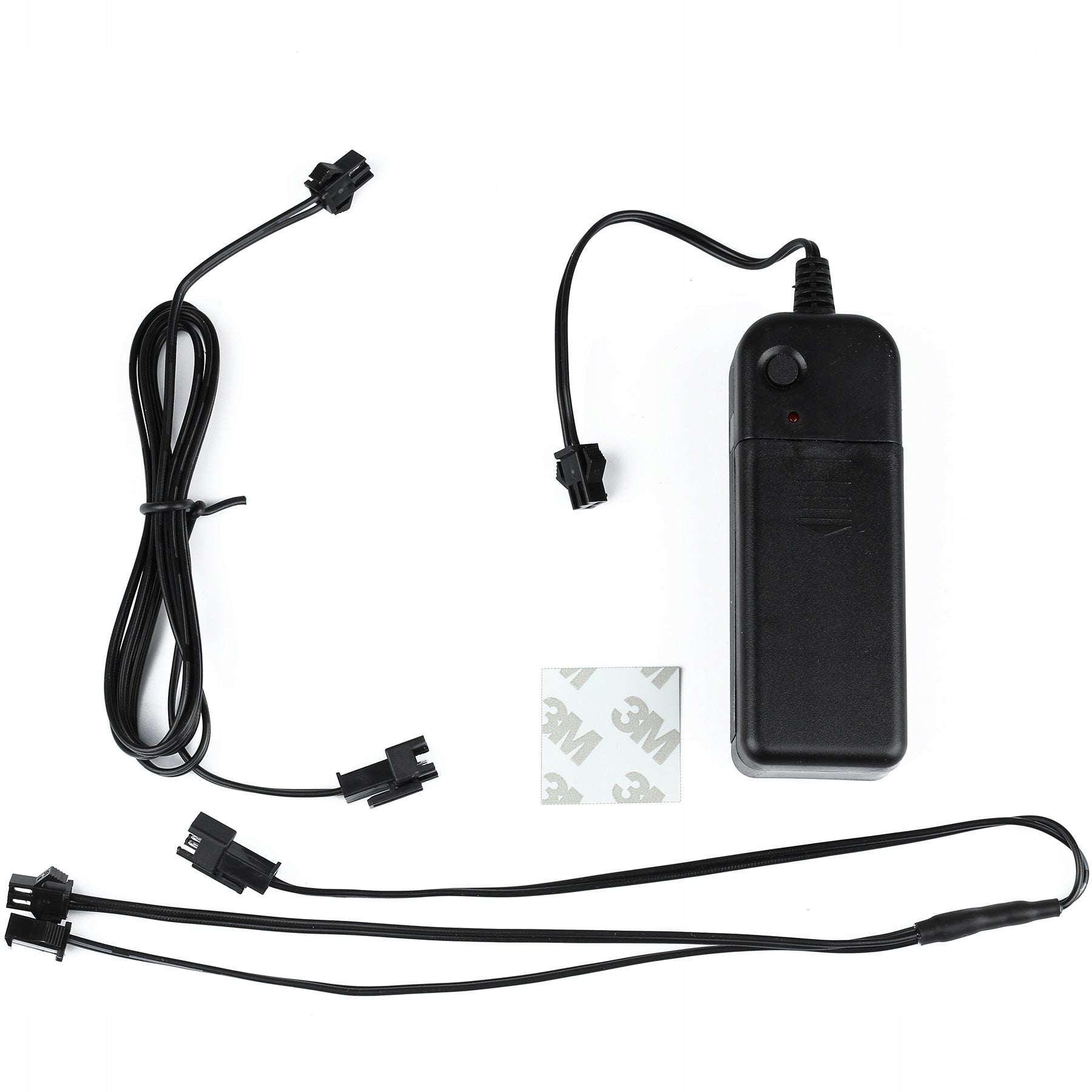 Set 2 benzi LED pentru iluminare casca moto, culoare alba, telecomanda cu fir, alimentare baterii