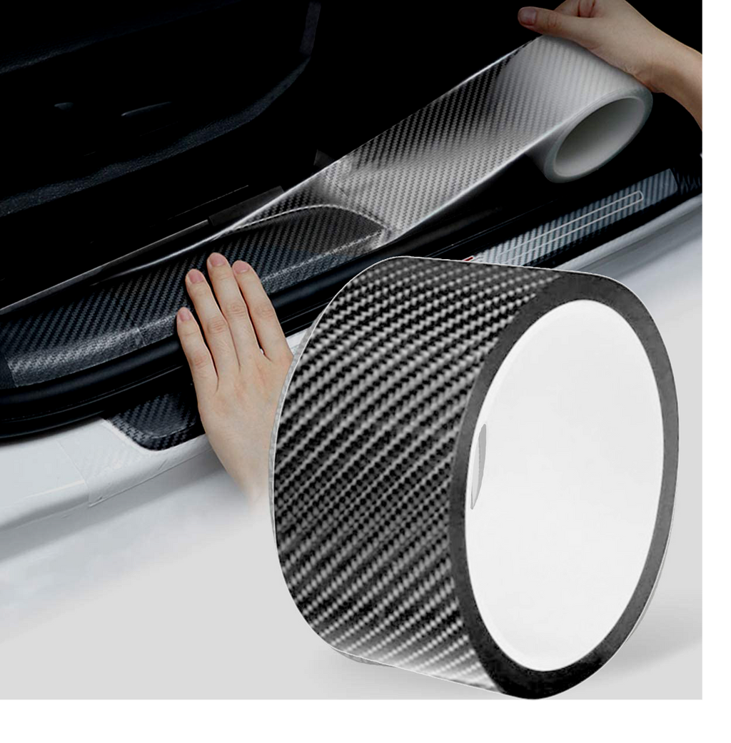 Rola ornament bandouri sau praguri autoadeziv din autocolant Carbon 5D, dimensiune 148 x 4 cm, culoare Gri Antracit