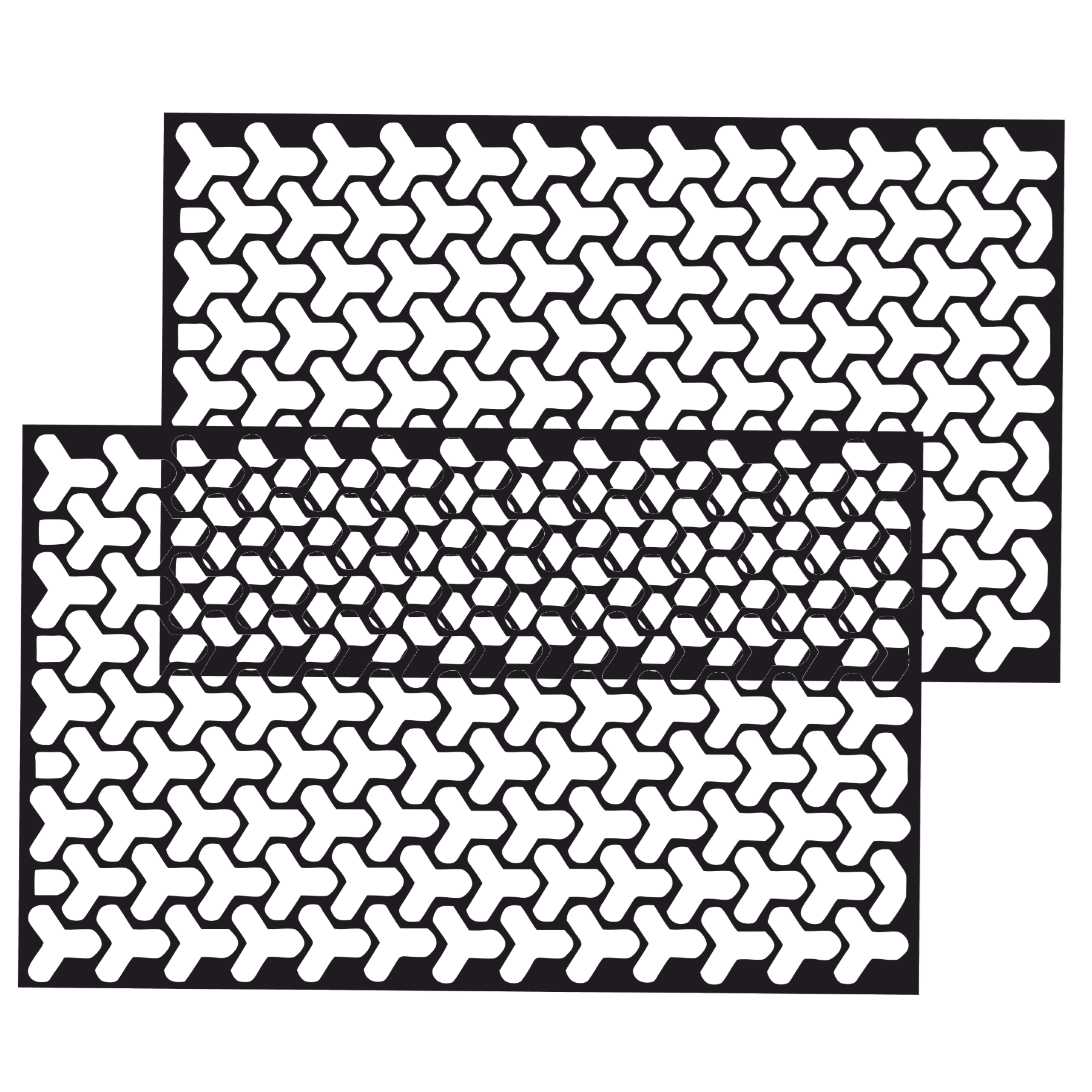 Set 2 folii autoadezive decupate pentru decorarea stopurilor auto, dimensiune 2 x 48 x 30cm, culoare Negru Mat, model HONEYCOMB TRIANGLE