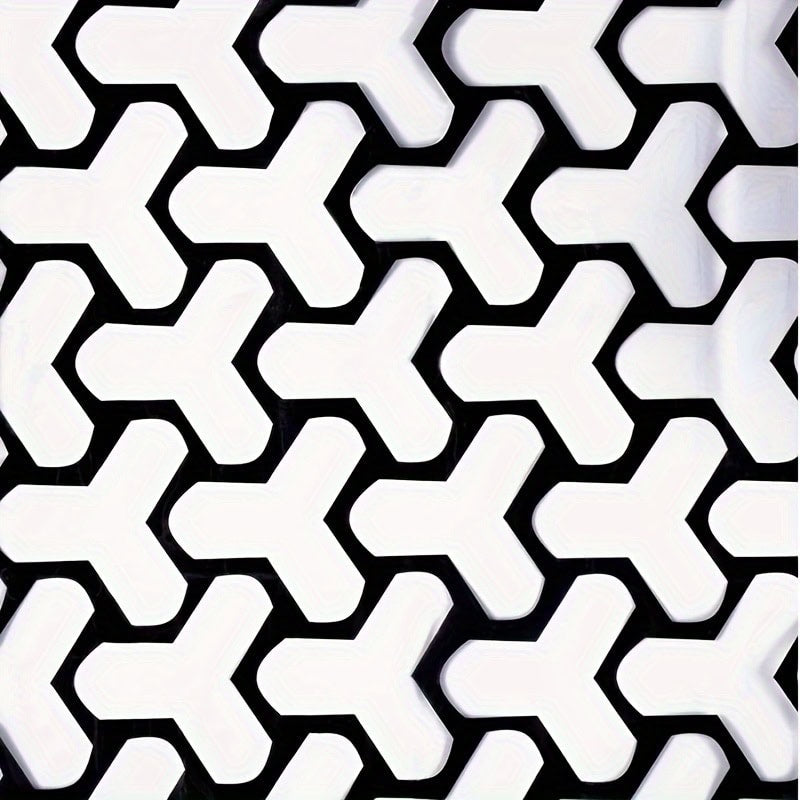 Set 2 folii autoadezive decupate pentru decorarea stopurilor auto, dimensiune 2 x 48 x 30cm, culoare Negru Mat, model HONEYCOMB TRIANGLE