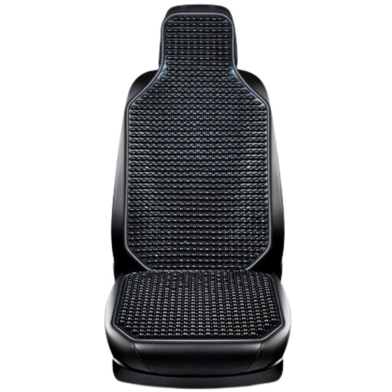 Husa Premium pentru scaun auto cu bile de masaj din lemn, dimensiune 122 x 42 cm, culoare Negru