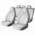 Set huse scaune auto Premium, model BLAZE Luxor, design Sportiv,  universale, ergonomice, Piele Ecologica cu insertii textile, culoare Crem/Gri