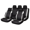 Set huse scaune auto Premium, model DIAMOND Core, design Sportiv,  universale, ergonomice, Piele Ecologica Matlasata, culoare Negru/Gri