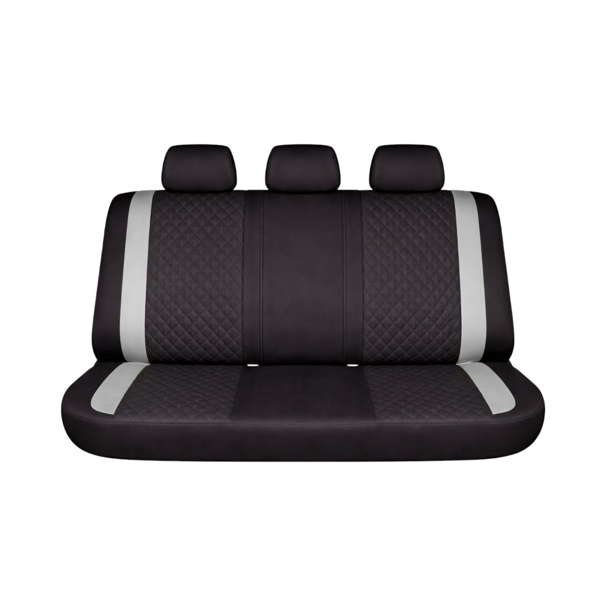 Set huse scaune auto Premium, model DIAMOND Core, design Sportiv,  universale, ergonomice, Piele Ecologica Matlasata, culoare Negru/Gri