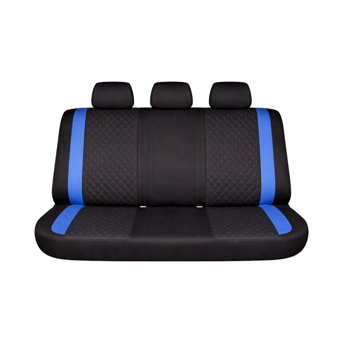 Set huse scaune auto Premium, model DIAMOND Drive, design Sportiv,  universale, ergonomice, Piele Ecologica Matlasata, culoare Negru/Albastru