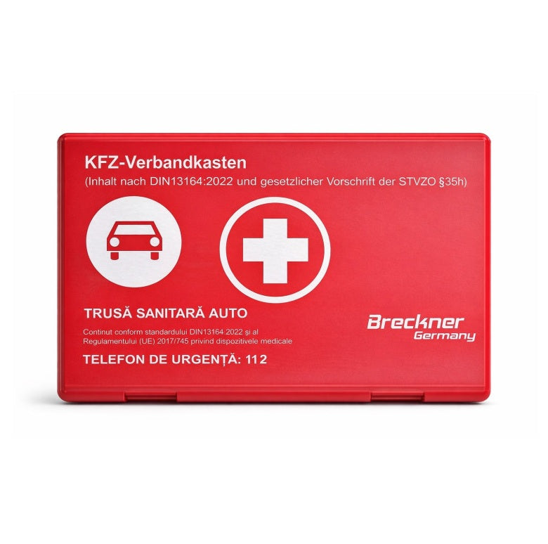 Kit 6 piese "Siguranta Rutiera" compus din Stingator, Trusa Medicala, Triunghi Reflectorizant, Vesta Reflectorizanta si Geanta de depozitare