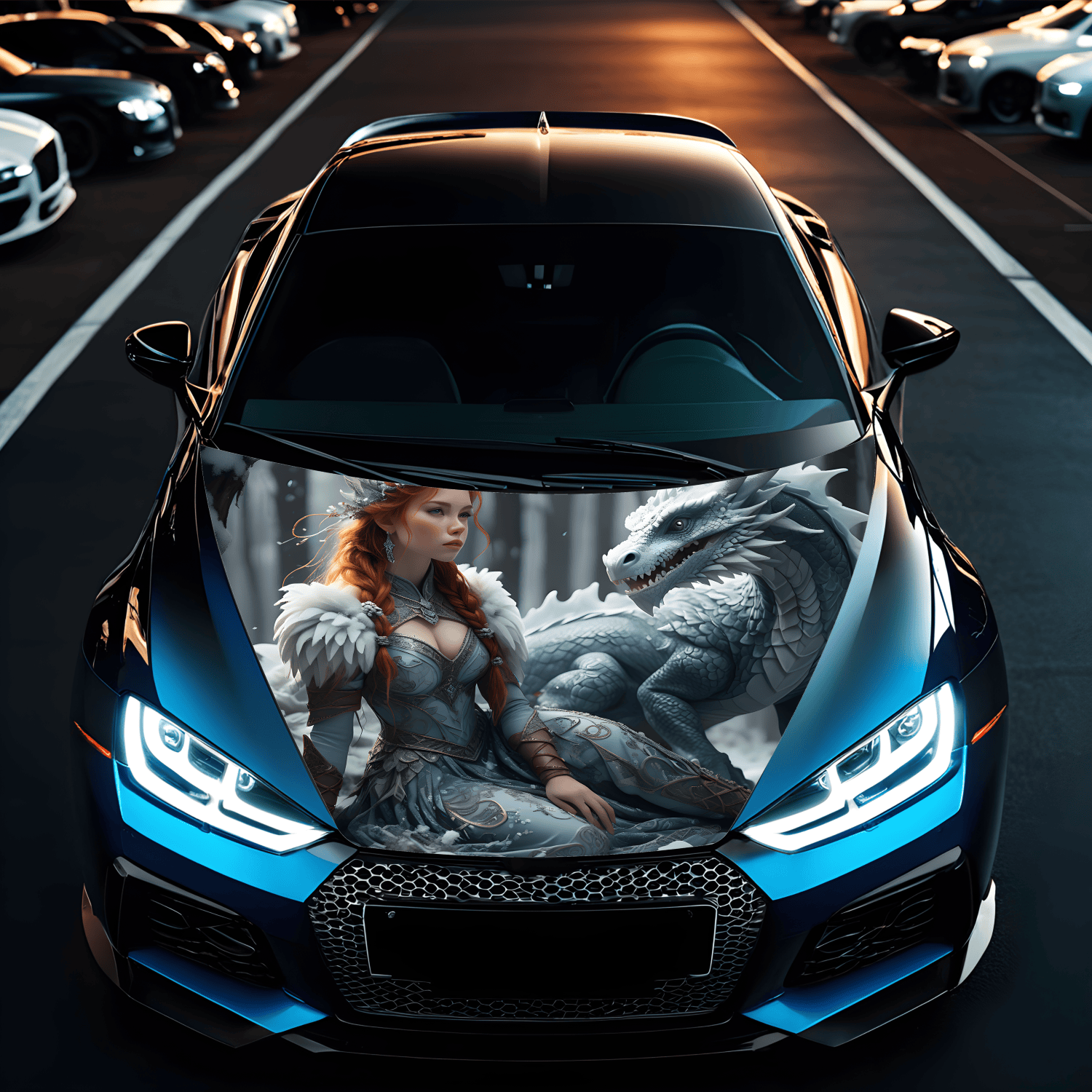 Folie Capota Auto "Hood Art" rezistenta la exterior, marime L (180 x 130cm) - Cod: AVX-CAPOTA-014L