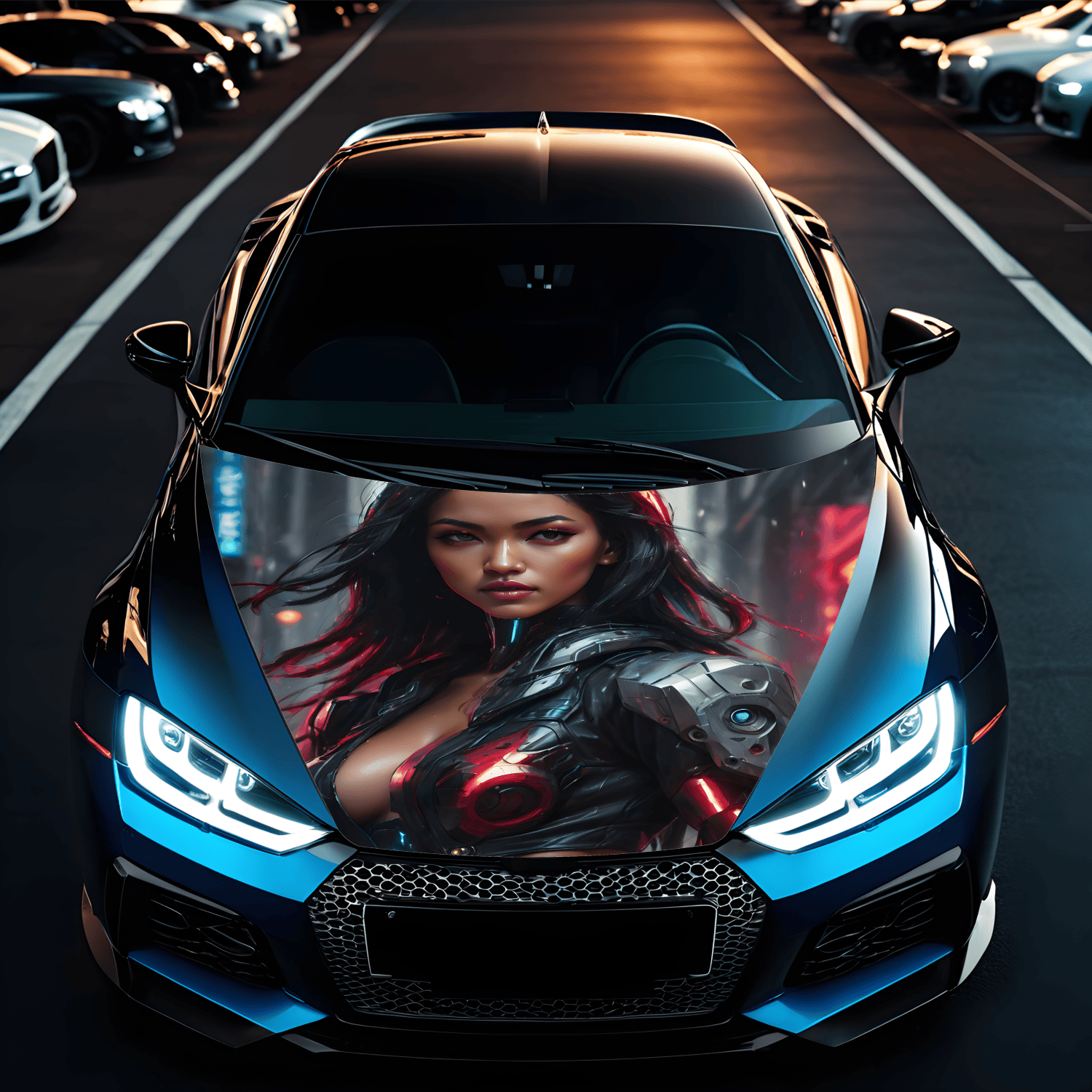 Folie Capota Auto "Hood Art" rezistenta la exterior, marime L (180 x 130cm) - Cod: AVX-CAPOTA-001L